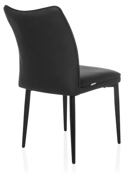 Esszimmerstuhl VISETO Schwarz - Flachgewebe - Polyester - Kunstleder - 61 x 87 x 47 cm
