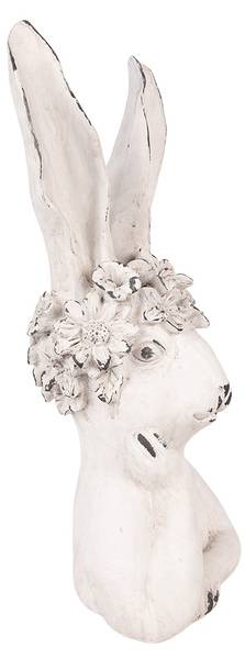 Dekorationsfigur Kaninchen 54466 Weiß - Kunststoff - 17 x 45 x 20 cm