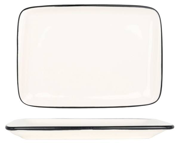 Servierschale Linea Black 2er set Porzellan - 23 x 1 x 23 cm