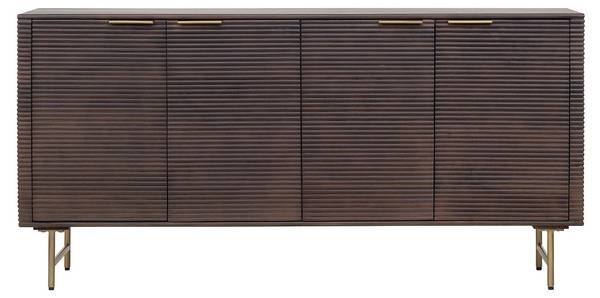 Sideboard SORDANA Braun - Gold - Holz teilmassiv - 160 x 78 x 40 cm