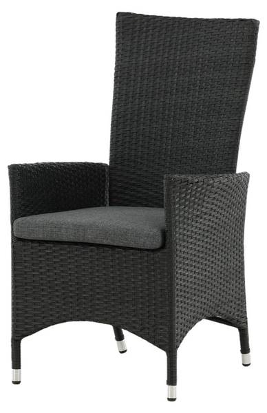 Chaise de jardin Padova lot de 2 Noir - Rotin - 62 x 102 x 67 cm
