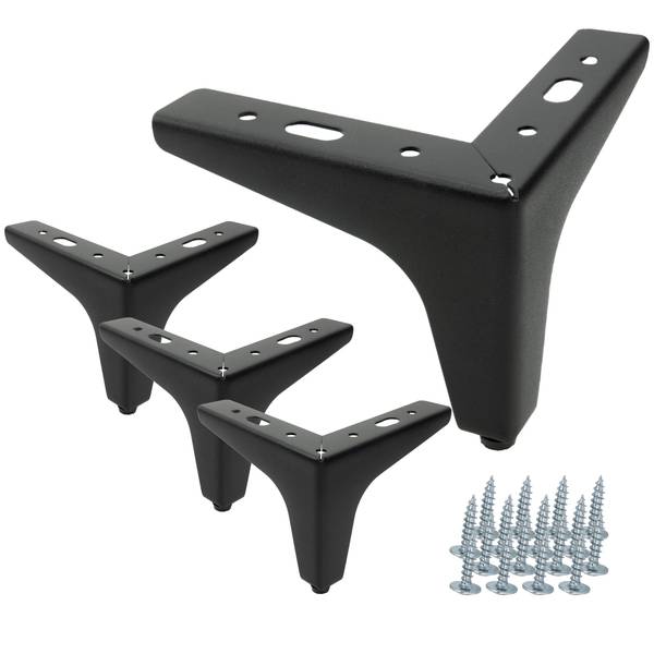 Möbelfuß Anchor 4er Set Schwarz - 13 x 10 x 13 cm