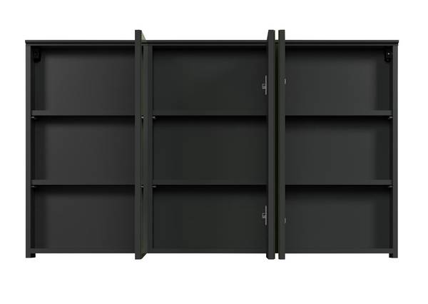 Armoire à glace Synnax Gris - En partie en bois massif - 120 x 70 x 17 cm