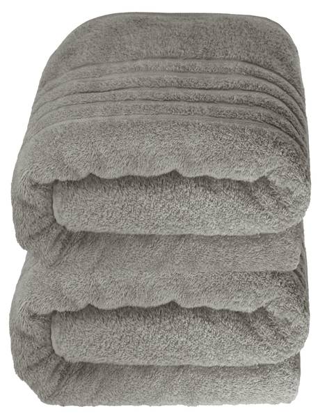 Saunahandtuch London 2er-Set Grau - Frottee - 80 x 1 x 200 cm