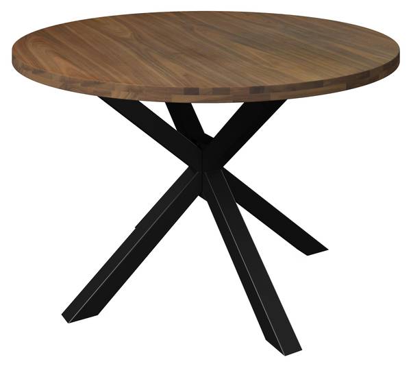Esstisch RENE Braun - Metall - Holz teilmassiv - 120 x 76 x 120 cm