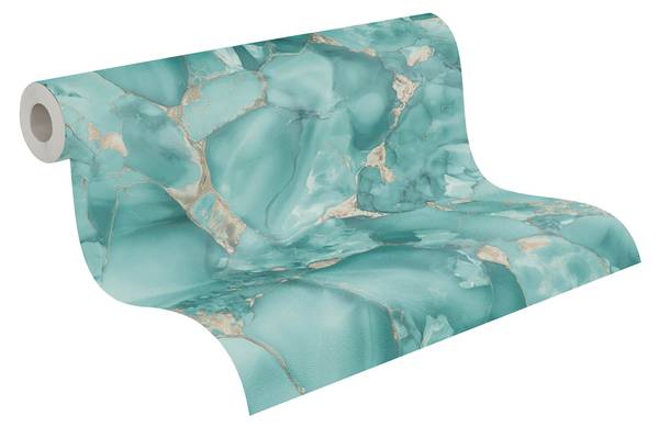 Vliestapete 791681-GU Türkis - Fleece - 53 x 1005 x 1 cm