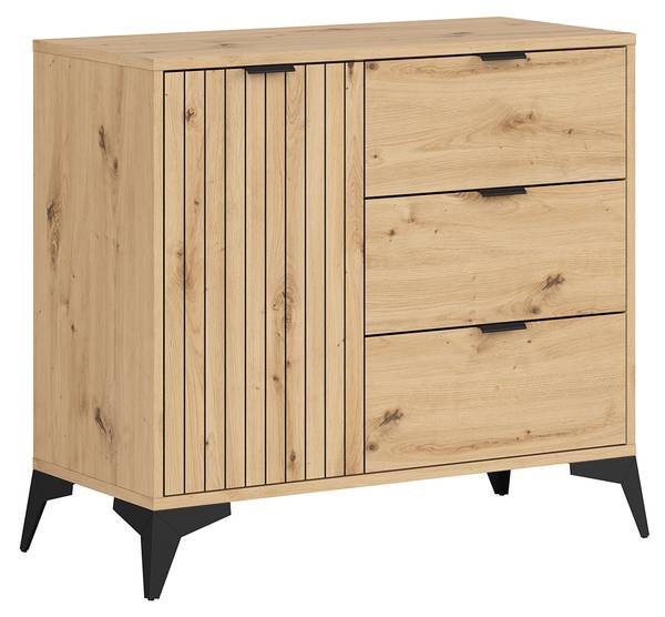 Buffet Mao bruin - plaatmateriaal op houtbasis - 90 x 83 x 41 cm