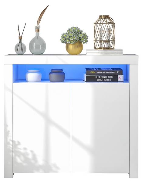Sideboard Eos Ⅷ Weiß - Holzwerkstoff - 108 x 92 x 40 cm