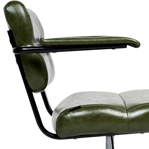Chaise de bureau CANDOR Noir - Vert foncé - Vert - Argenté