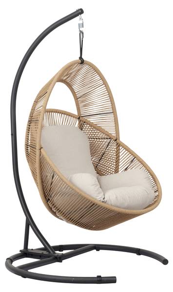 Chaise suspendue Tim avec coussin Bois