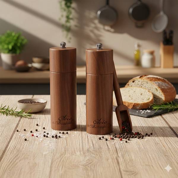 Gewürzmühlen-Set Buxtehude 3-tlg. Braun - Holzwerkstoff - 5 x 15 x 15 cm