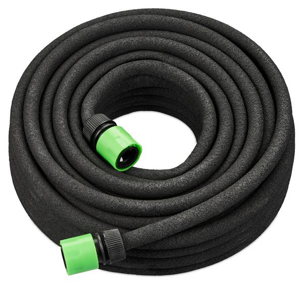 Tuyau d'arrosage de 25 m Noir - Vert - Laiton - 2500 x 3 x 3 cm