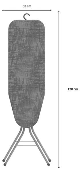 Strijkplank met stoom Tempo grijs - roestvrij staal - 30 x 88 x 30 cm