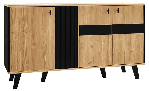 Sideboard Cronus Ⅶ Braun - Kiefer - Stahl - 140 x 78 x 41 cm