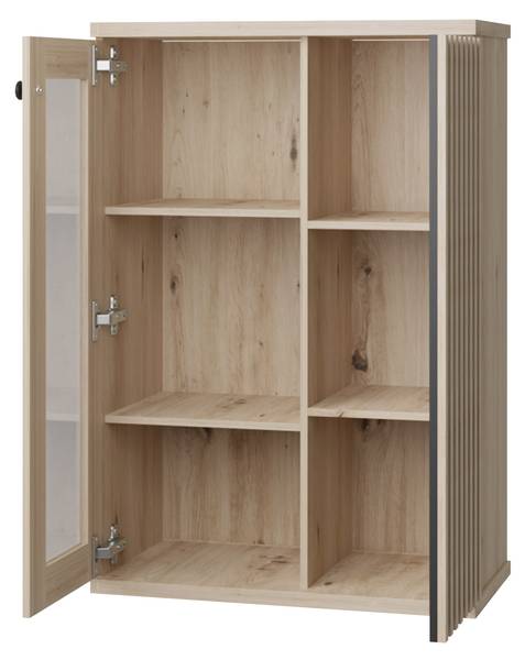 Vitrine Cali Schwarz - Braun - Holzwerkstoff - 86 x 132 x 41 cm