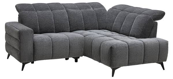 Wohnlandschaft PARIS Grau - Metall - Textil - Holz teilmassiv - 215 x 85 x 182 cm