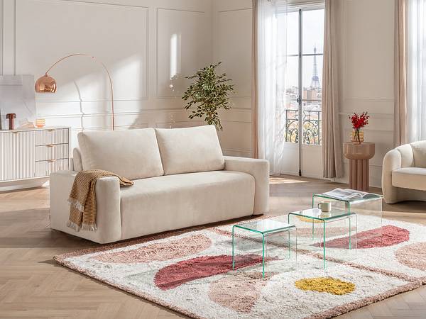 Schlafsofa DAVISO Beige - Textil - 103 x 92 x 230 cm