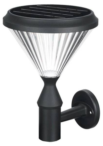 Solar Wandleuchte LED Paris Schwarz - Metall - 26 x 37 x 26 cm