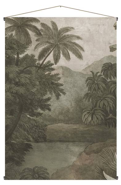 Wandteppich Dschungel Grün - Leinen - 100 x 150 x 2 cm