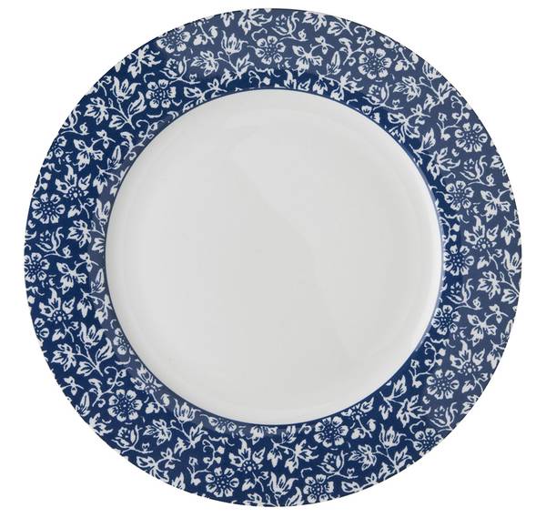 Teller flach 26 cm Sweet Alyssum Blau - Steingut - 27 x 2 x 27 cm