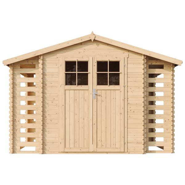 Gartenhaus M391F Beige - Fichte - 312 x 218 x 200 cm