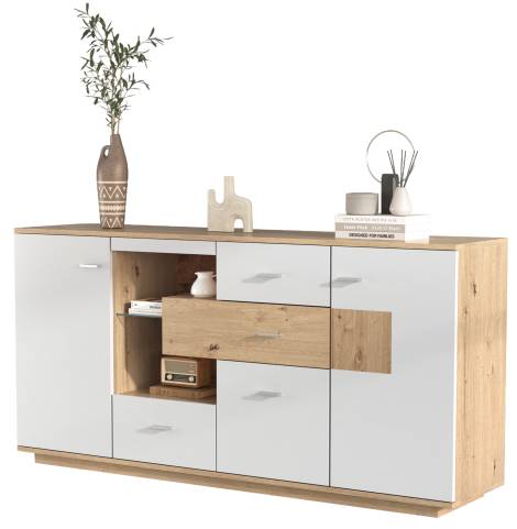 Sideboard M1647 Beige - Holzwerkstoff - 160 x 77 x 40 cm