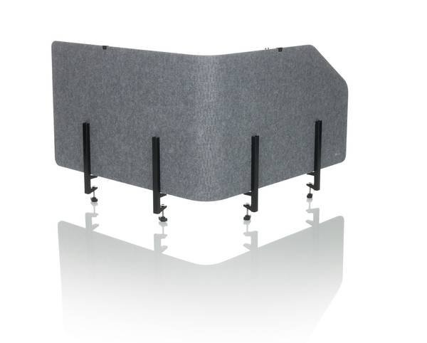 Tischtrennwand FLEXMIUT T TOP Grau - Polypropylen - 1 x 50 x 160 cm