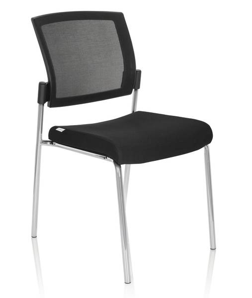 Esszimmerstuhl K9 V Schwarz - Strukturstoff - Netzstoff - Polyester - 58 x 90 x 48 cm