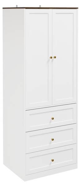 Kleiderschrank KSB04-W Weiß - Melamin - 55 x 187 x 70 cm