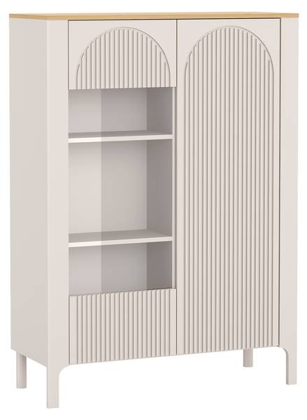 Vitrine Marbella Beige - Holzwerkstoff - 103 x 146 x 41 cm