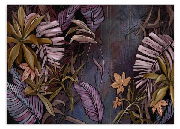 Fototapete Exotische Dschungelblätter 350 x 245 cm