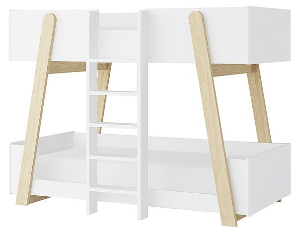 Etagenbett CORODELA Braun - Weiß - Holz teilmassiv - 97 x 150 x 196 cm