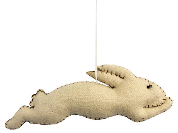 Oster-Anhänger Kaninchen 94346 Beige - Textil - 2 x 8 x 17 cm