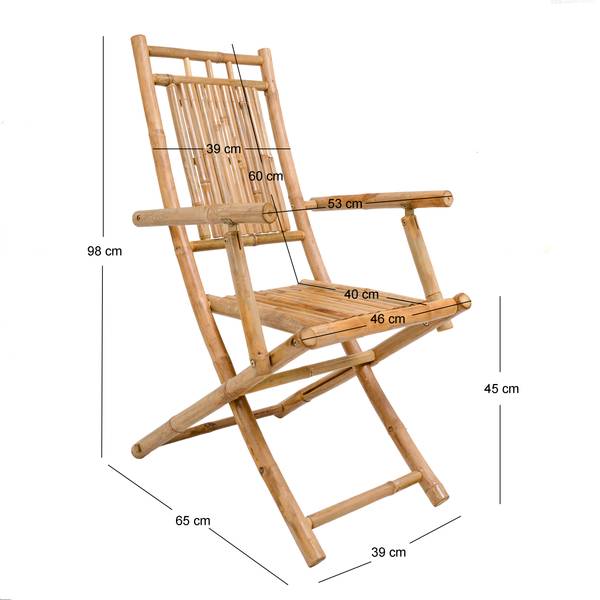 Gartenstühle PADANG 2er Set Braun - Massivholz - 54 x 98 x 66 cm