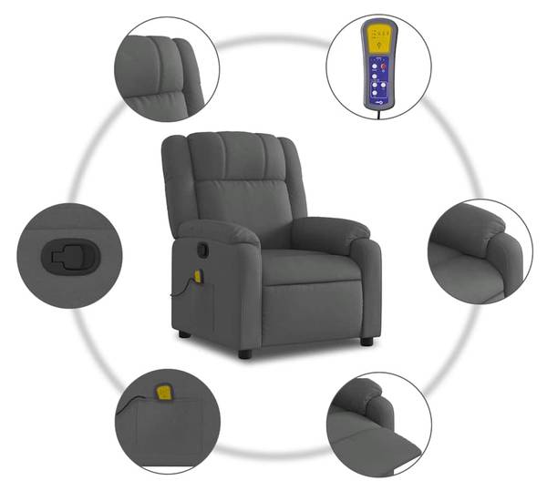 Massagesessel 3032438 Dunkelgrau - Grau
