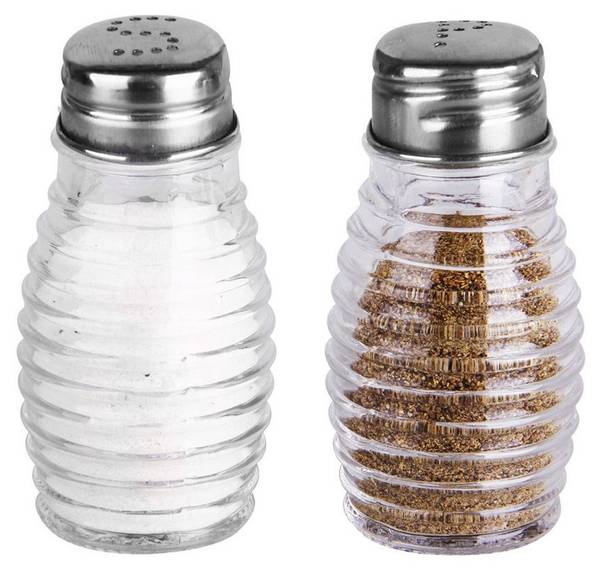 Salz- und Pfefferstreuer 2er Set Glas - Metall - 5 x 9 x 5 cm