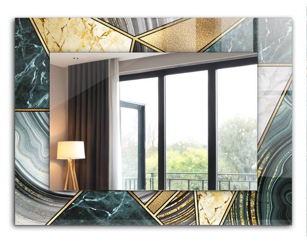 Wandspiegel Abstrakte Geometrie Höhe: 80 cm