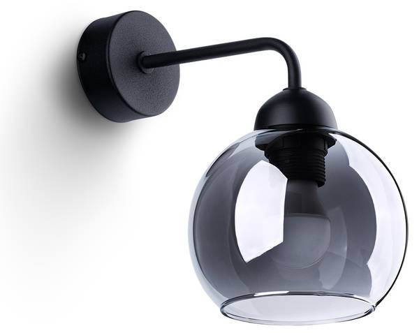 Wandlamp Alino Schwarz - Stahl - 15 x 26 x 15 cm