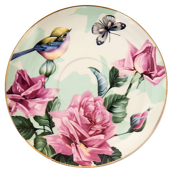 Kop en Schotel Leon&Cups groen - porselein - 10 x 6 x 12 cm