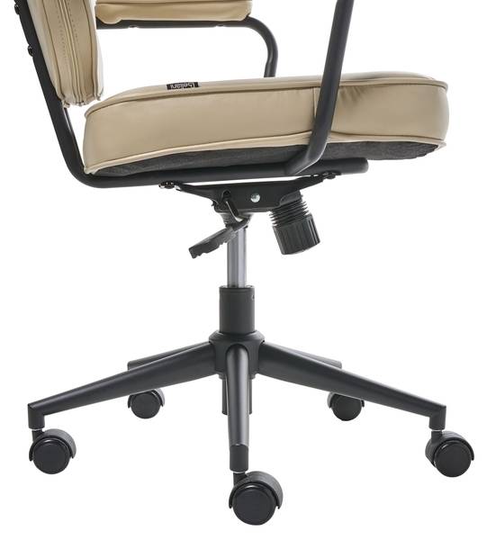 Bürostuhl BERNE Beige - Schwarz - Silber