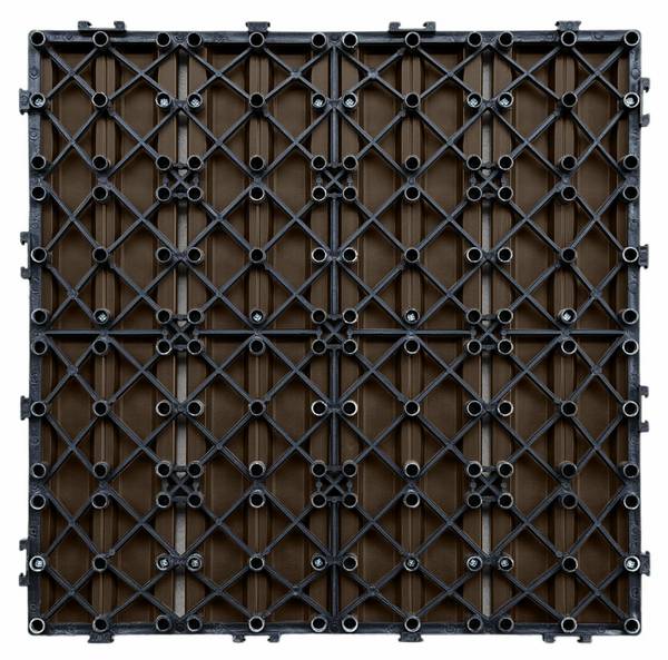 Klickfliesen SERRA 30er-Set Braun - Holzwerkstoff - 30 x 2 x 30 cm