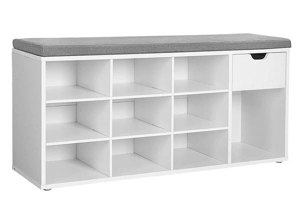 Schuhbank Chisinau Weiß - Holzwerkstoff - 30 x 48 x 104 cm