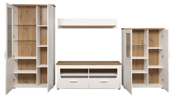 Meubelset Schaduw wit - plaatmateriaal op houtbasis - 368 x 194 x 45 cm