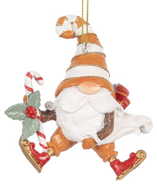 Weihnachtsanhänger Zwerg XM665302 Orange - Kunststoff - 4 x 10 x 8 cm