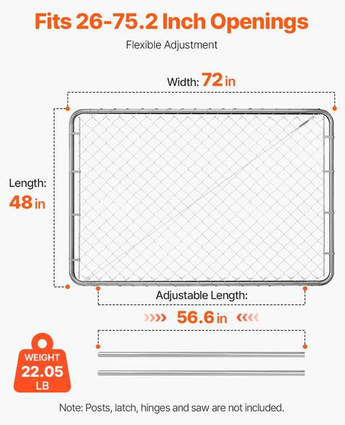 Gartentor 183x122cm verstellbar Grau - Metall - 34 x 8 x 150 cm