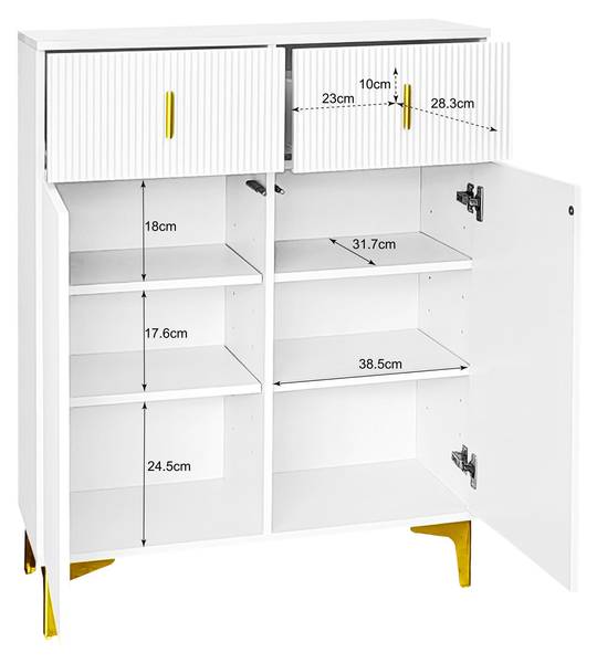 Garderoben und Schuhschrank-Set Scrocon Weiß - Holzwerkstoff - 35 x 101 x 83 cm