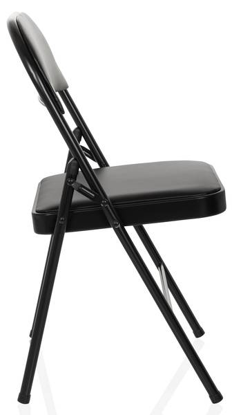 Klappstuhl TUDELA H Schwarz - Flachgewebe - Kunstleder - 46 x 78 x 45 cm