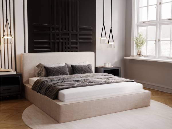 Polsterbett MONACO Beige - Liegefläche Breite: 180 cm