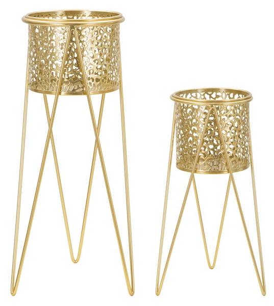 Vazen en plantenpotten VK8681847 2er-Set goud - ijzer - 21 x 46 x 20 cm