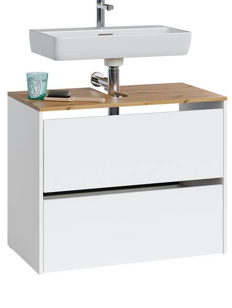 Wastafelonderkast Viktor 59938 eikenhouten look - wit